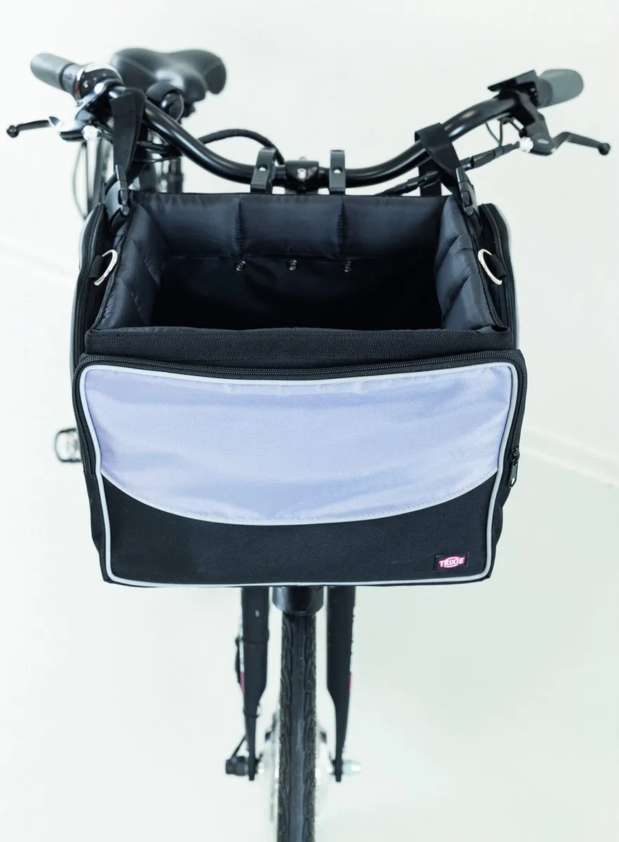 Trixie Stuur-Fietsmand Nylon Zwart/Grijs 41x26x26cm