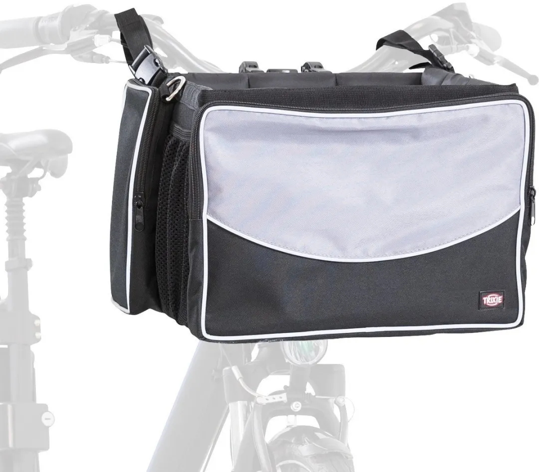 Trixie Stuur-Fietsmand Nylon Zwart/Grijs 41x26x26cm