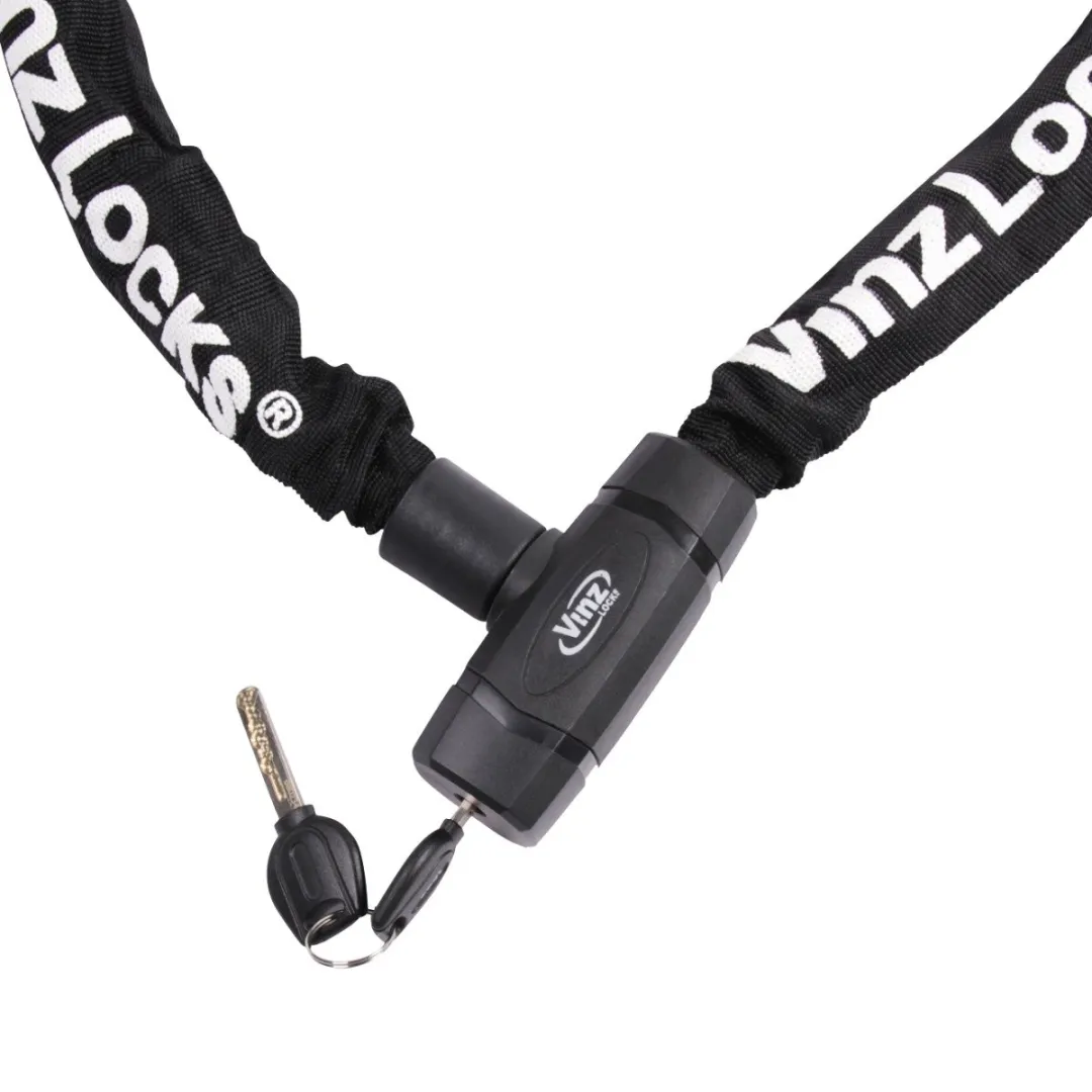 VINZ Olympus Kettingslot 8mm 120cm - Zwart