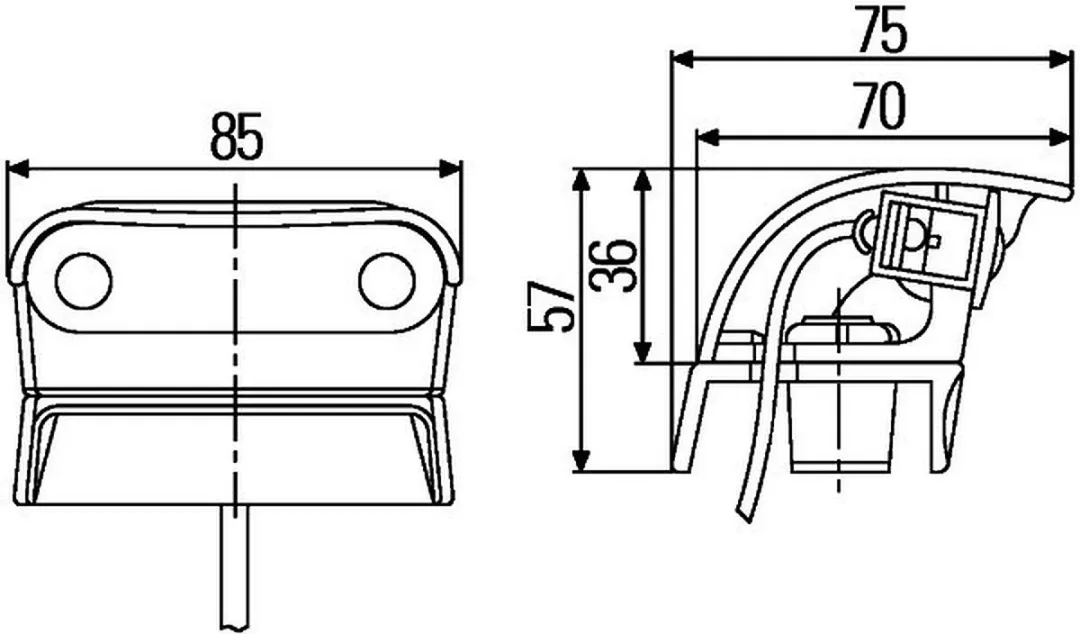 Hella Kentekenlamp LED 12/24V - 250cm Kabel - Grijs