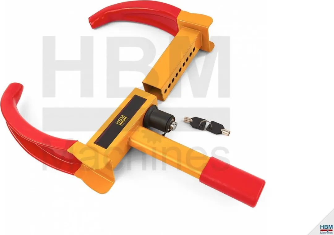 HBM Universele Wielklem 185-290mm - Met slot - Geel/Zwart/Rood