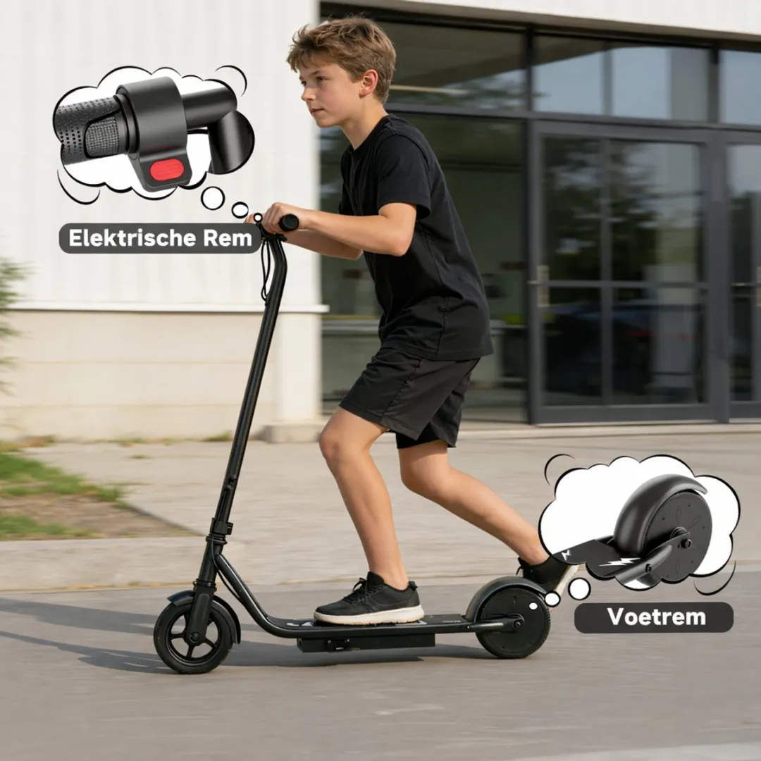 Stay-on Ladped Elektrische Kinderstep Zwart - 15 km/u - Bluetooth Speaker - afbeelding 6 van 6