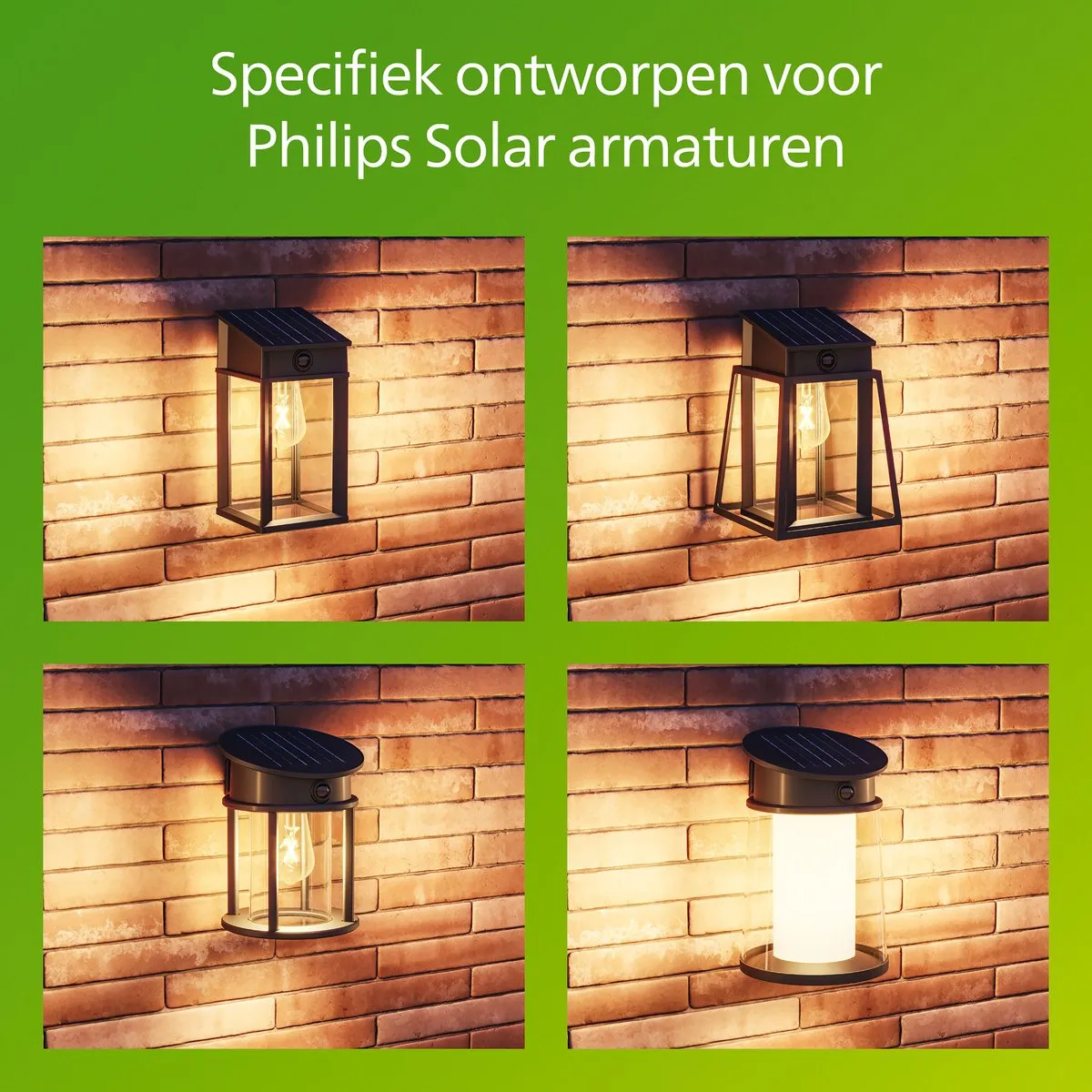Philips vervangbare Filament lamp voor Solar buitenlampen - Klassiek ontwerp - Warmwit licht 2700K - Zonne-energie