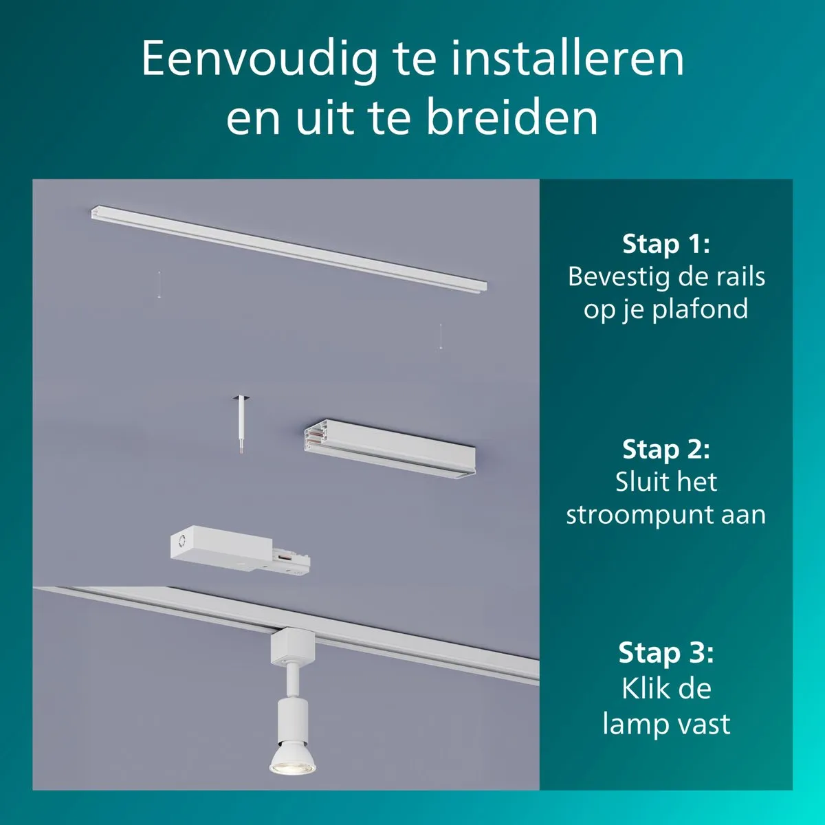 Philips EasyLink Tobia Spot GU10 15W Wit - 3 Stuks