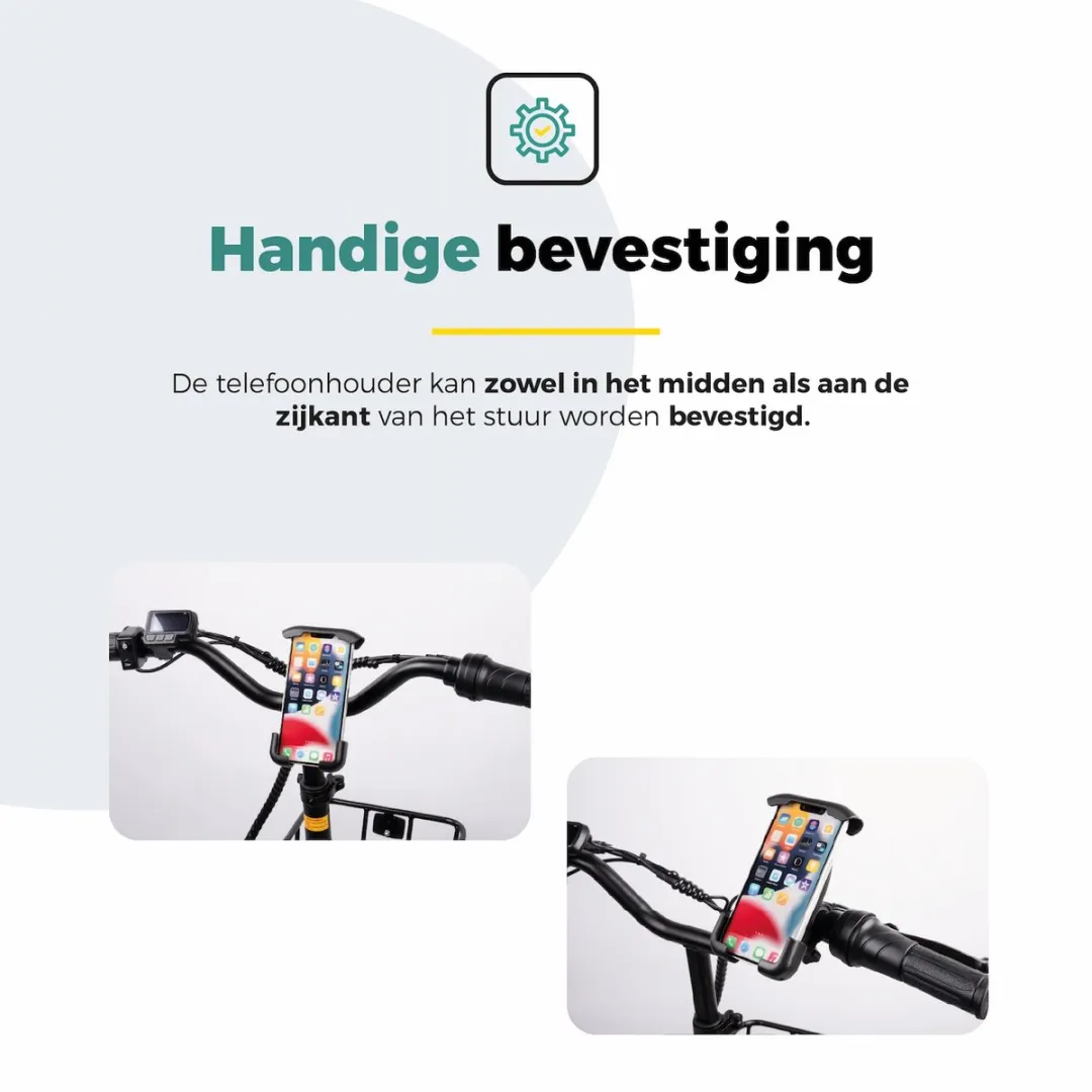 Voltano Classic Universele Telefoonhouder Fiets - Zwart - 7.2 Inch