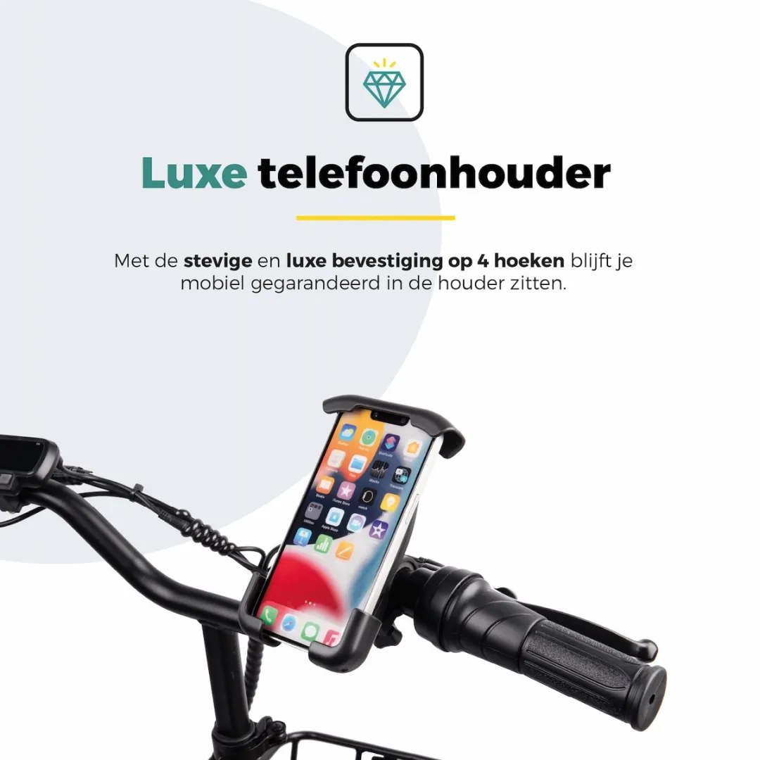 Voltano Classic Universele Telefoonhouder Fiets - Zwart - 7.2 Inch