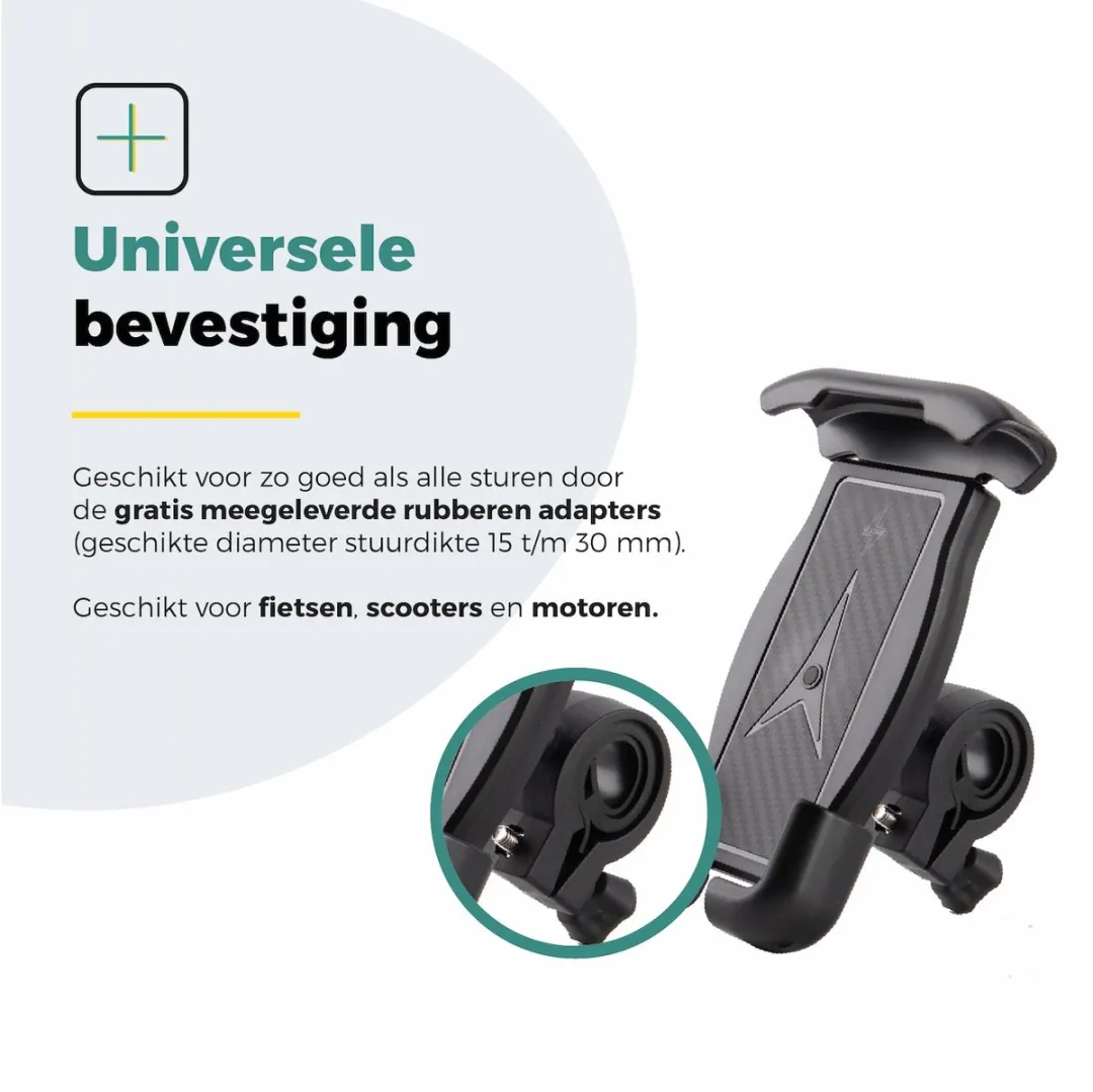 Voltano Classic Universele Telefoonhouder Fiets - Zwart - 7.2 Inch