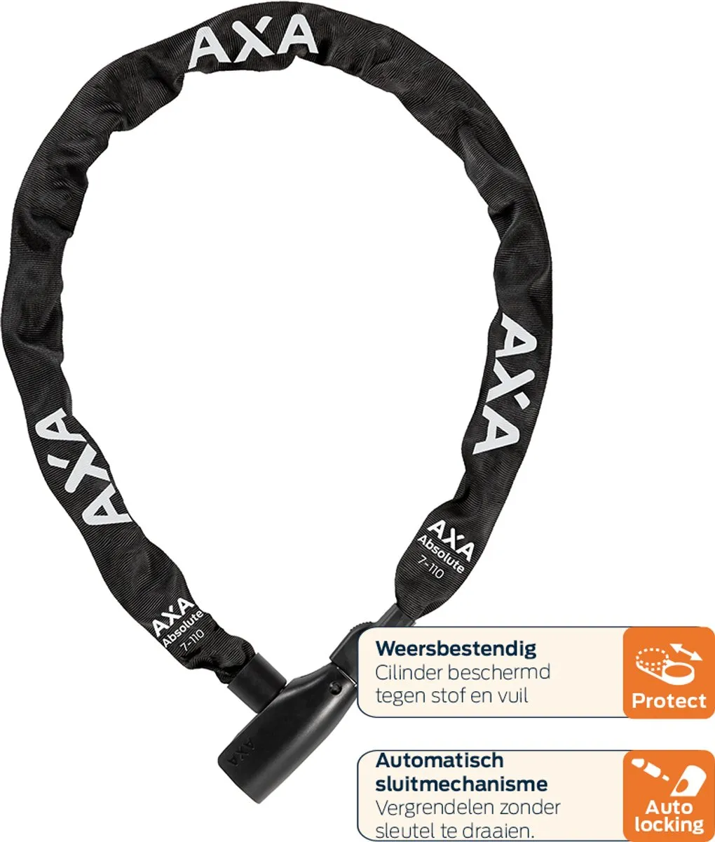 AXA Absolute 7-110 Kettingslot 110cm - Zwart - afbeelding 6 van 6