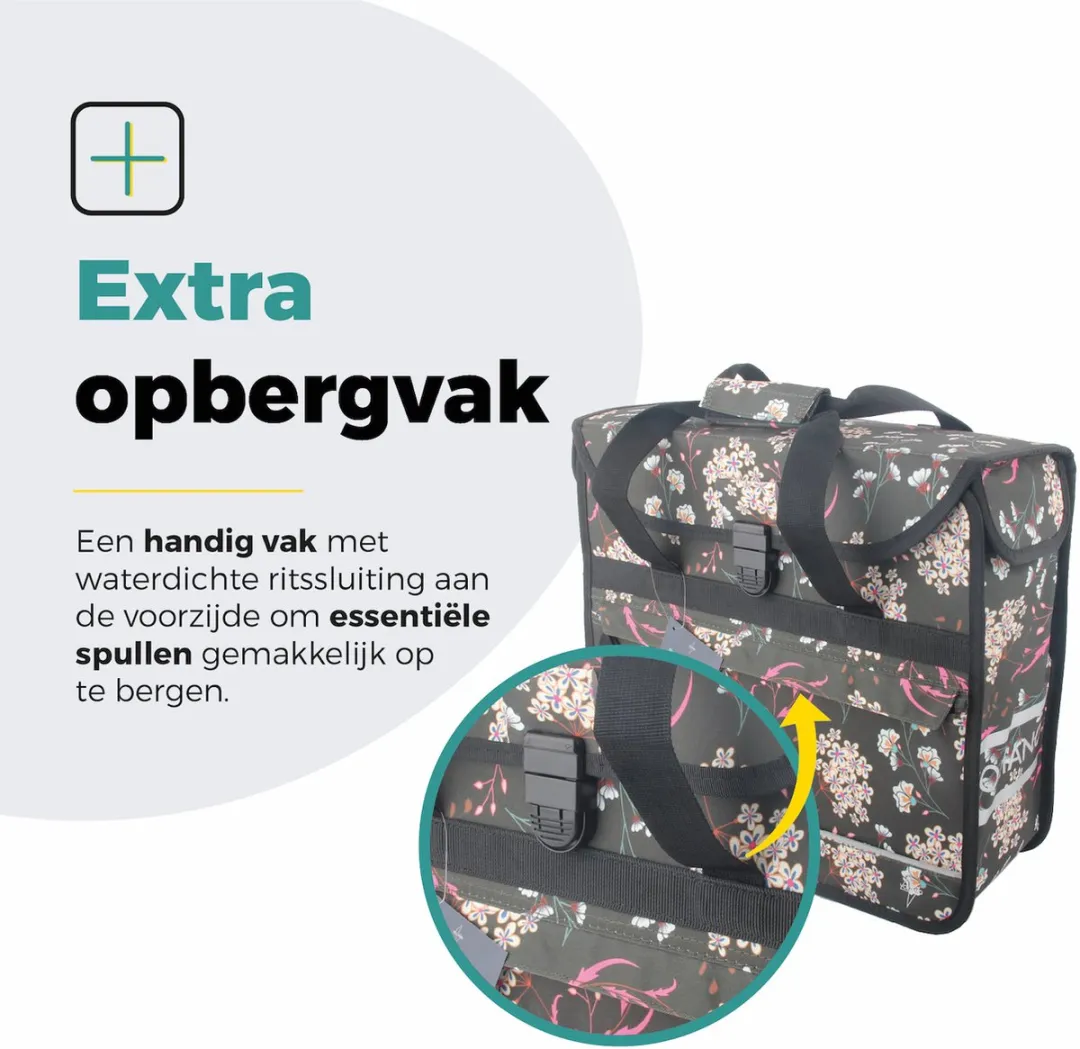 Voltano Enkele Shopper Fietstas 17L - Pink Elegance