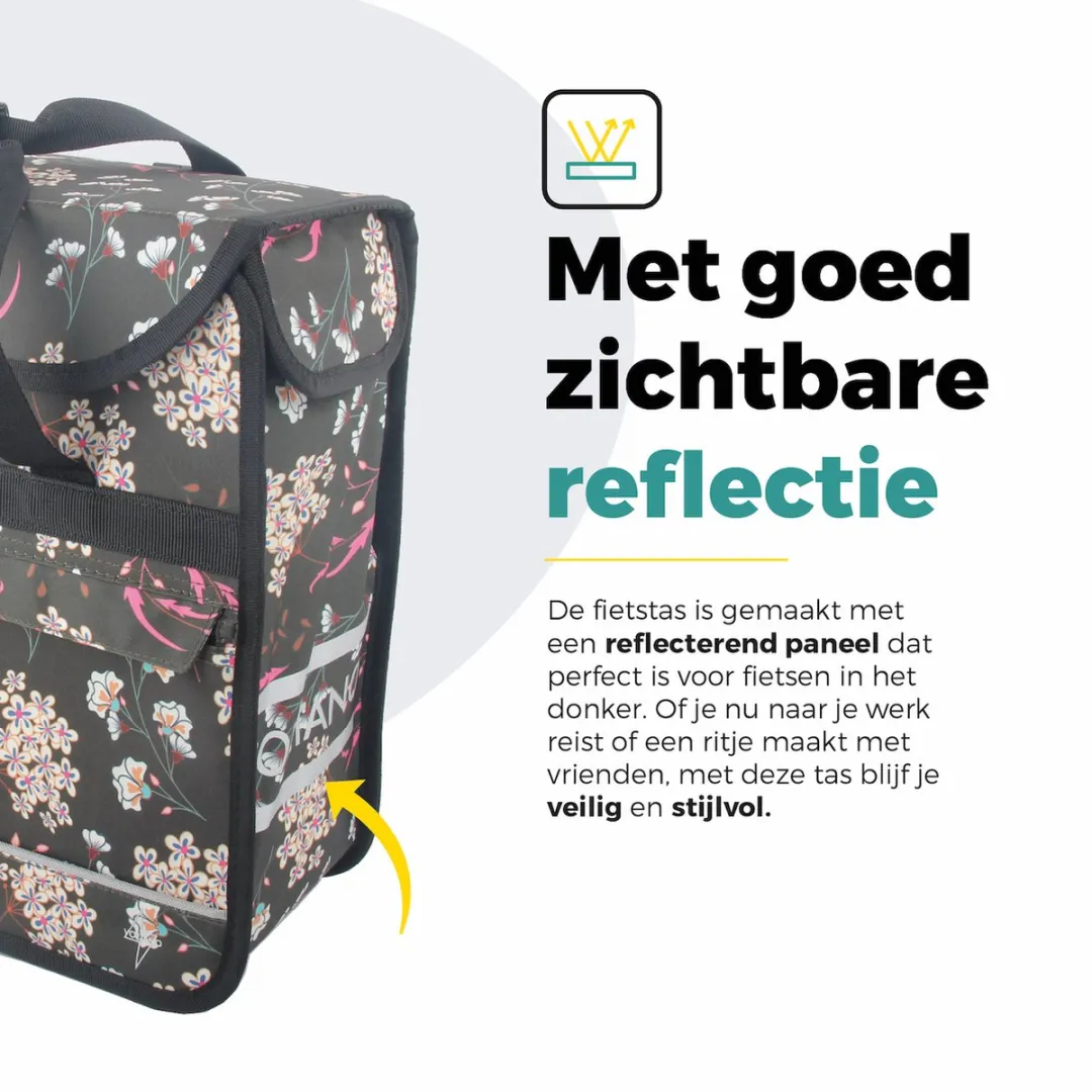 Voltano Enkele Shopper Fietstas 17L - Pink Elegance - afbeelding 6 van 6