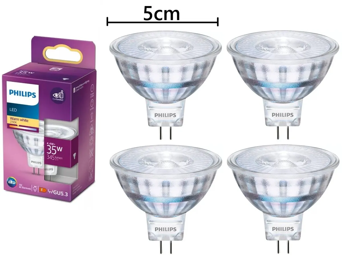 Philips LED MR16 4.4W GU5.3 Warm Wit