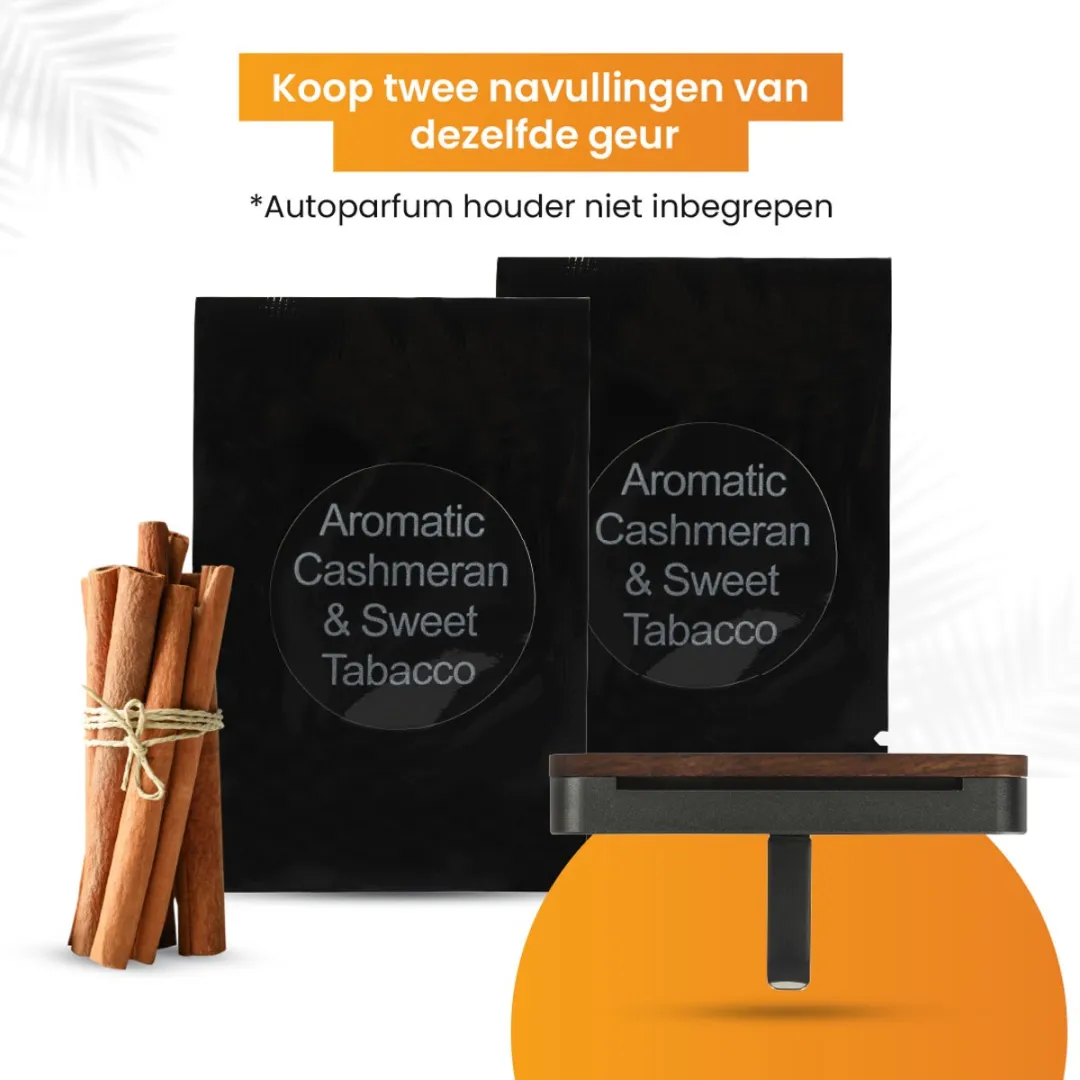 R2B Autoparfum Navulling Kasjmier & Zoete Tabak 2x10ml