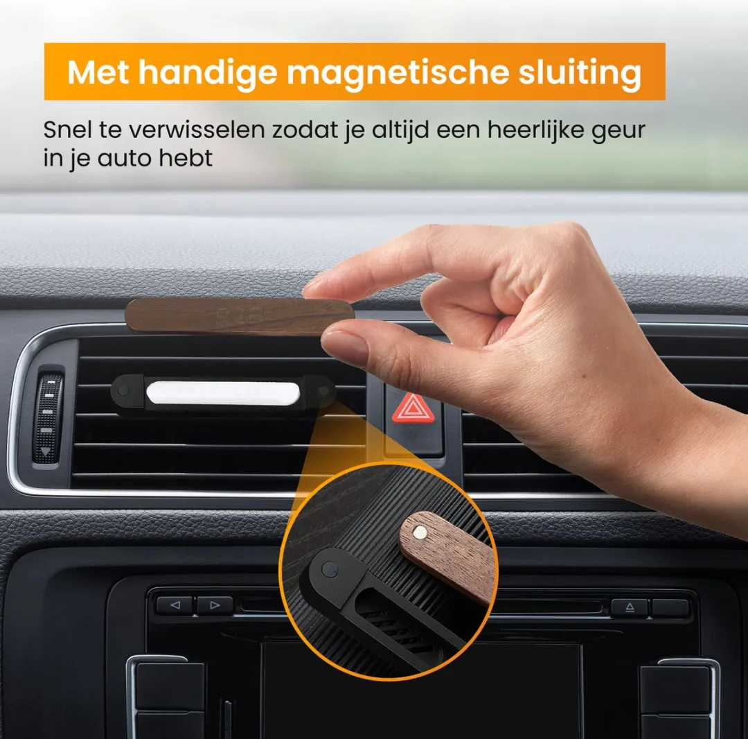 R2B Autoparfumhouder Zwart - 20ml - 2 Geuren
