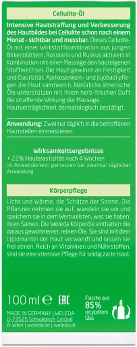 Weleda Berkolie Anti-Cellulitisolie 100ml - afbeelding 6 van 6