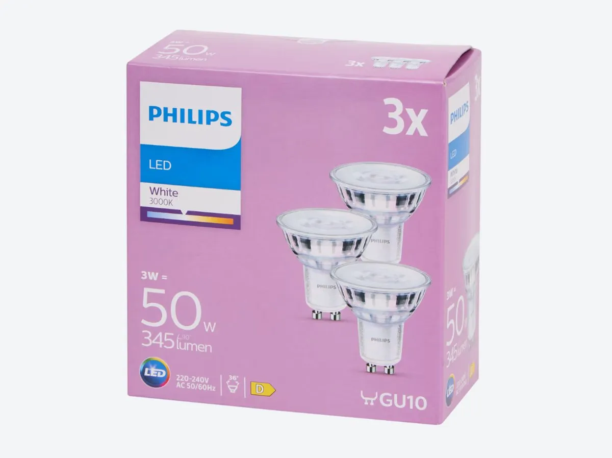 Philips LED GU10 Spotlampen 3W