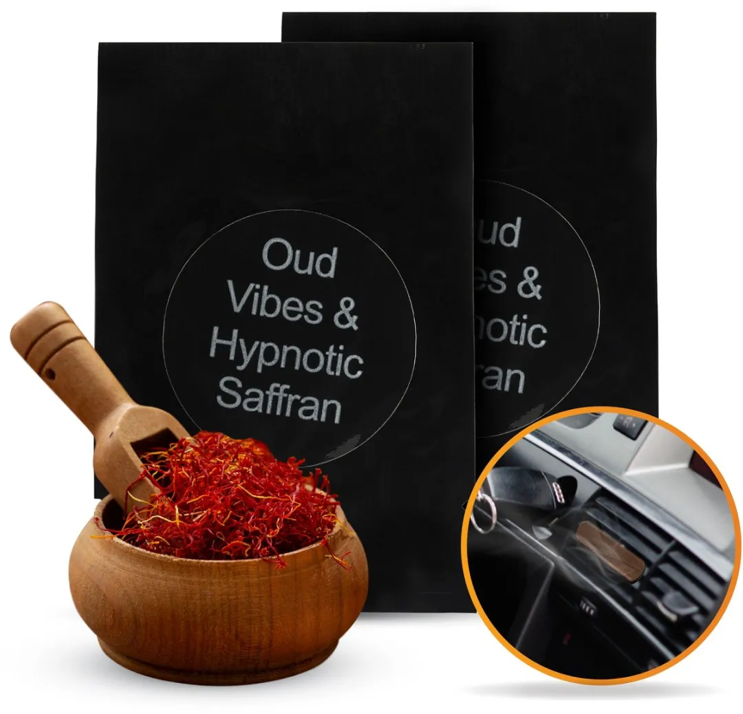 R2B Autoparfum Navulling Oud Vibes & Hypnotische Saffraan