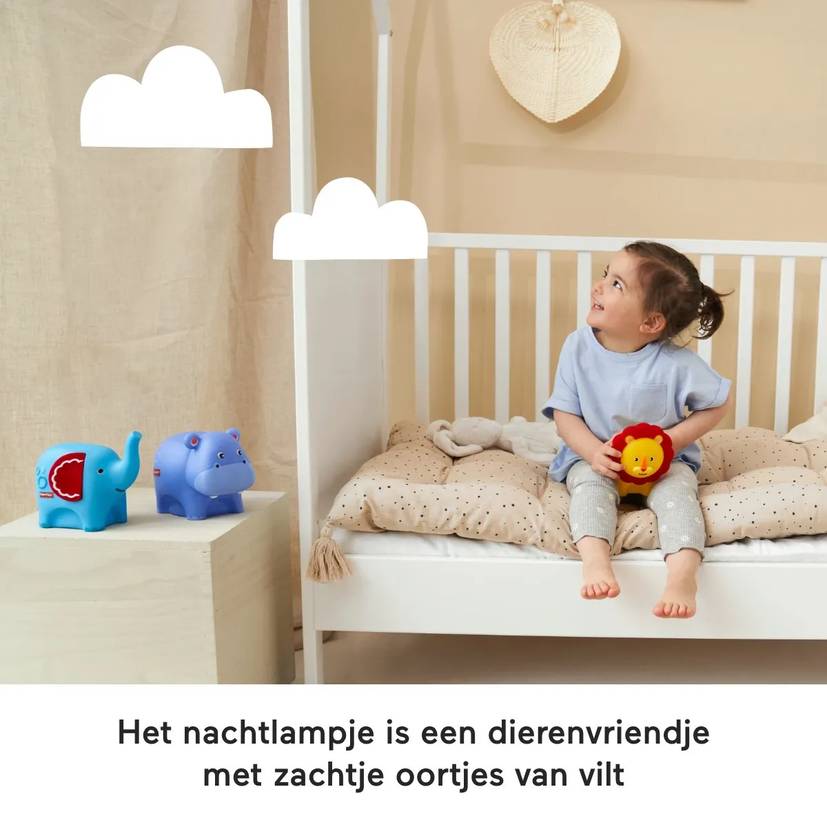 Fisher-Price LED Nijlpaard Nachtlampje - Paars