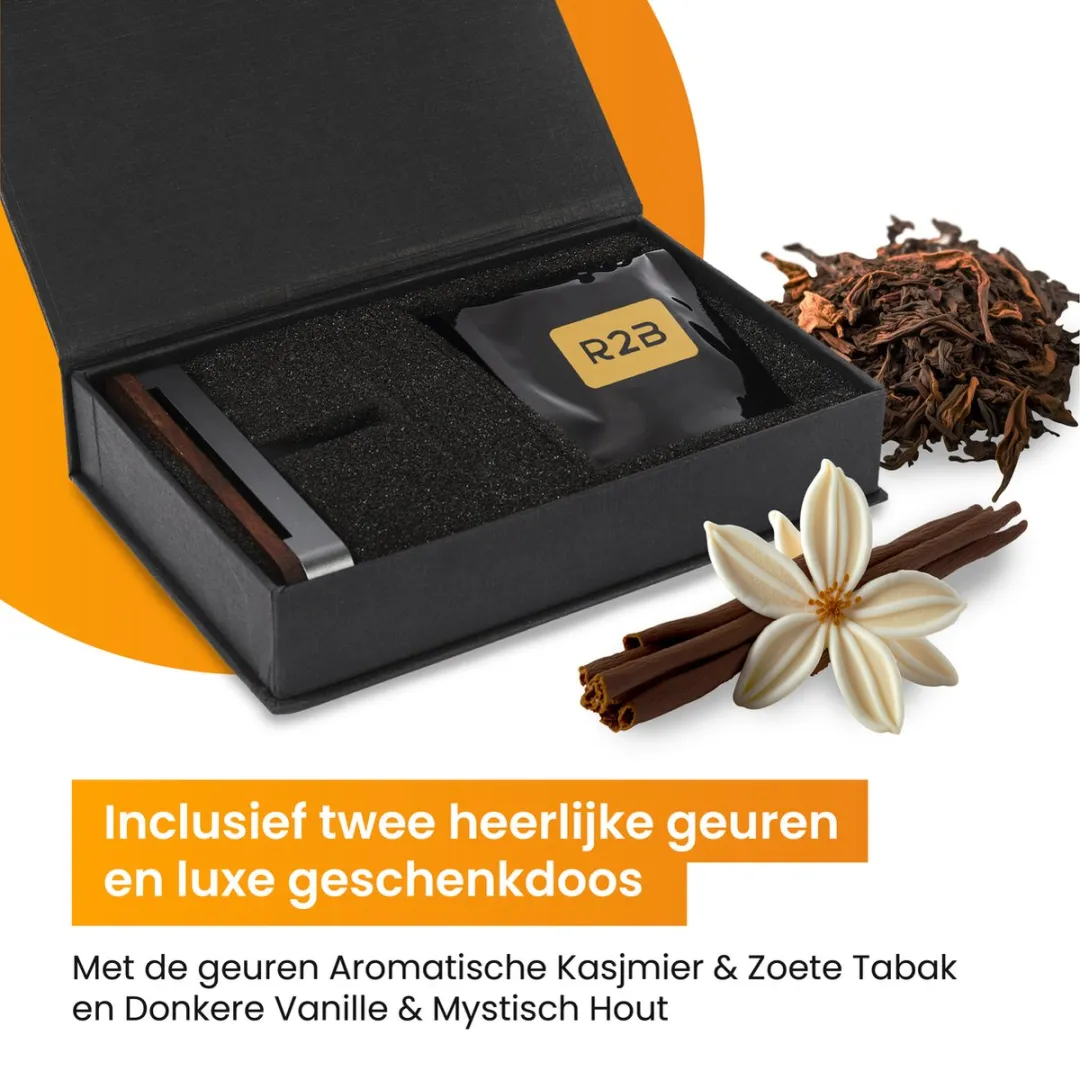 R2B Autoparfumhouder Grijs - 20ml - 2 Geuren