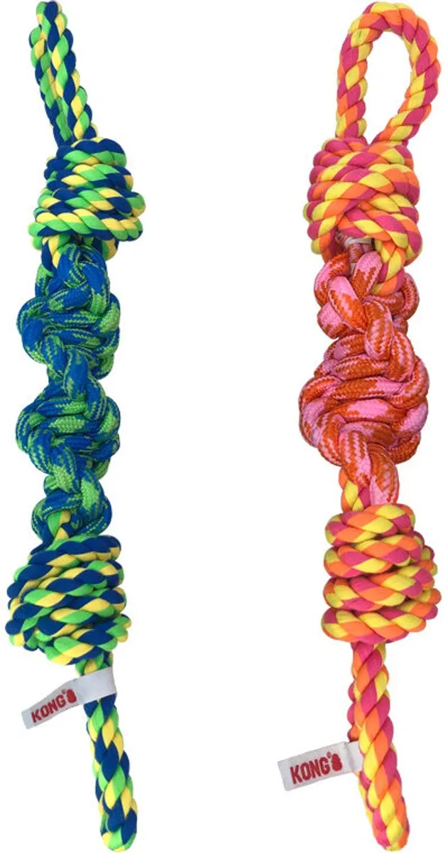 KONG Rope Bunji Assorti Hondenspeelgoed - Small - Blauw