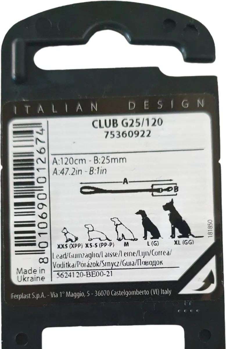 Ferplast Club Hondenlijn Nylon Rood 120cm