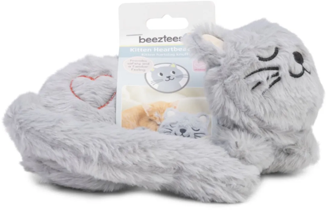 Beeztees Kitten Heartbeat Knuffel Pur - Grijs