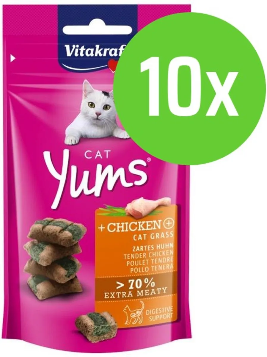 Vitakraft Cat Yums Kip & Kattengras