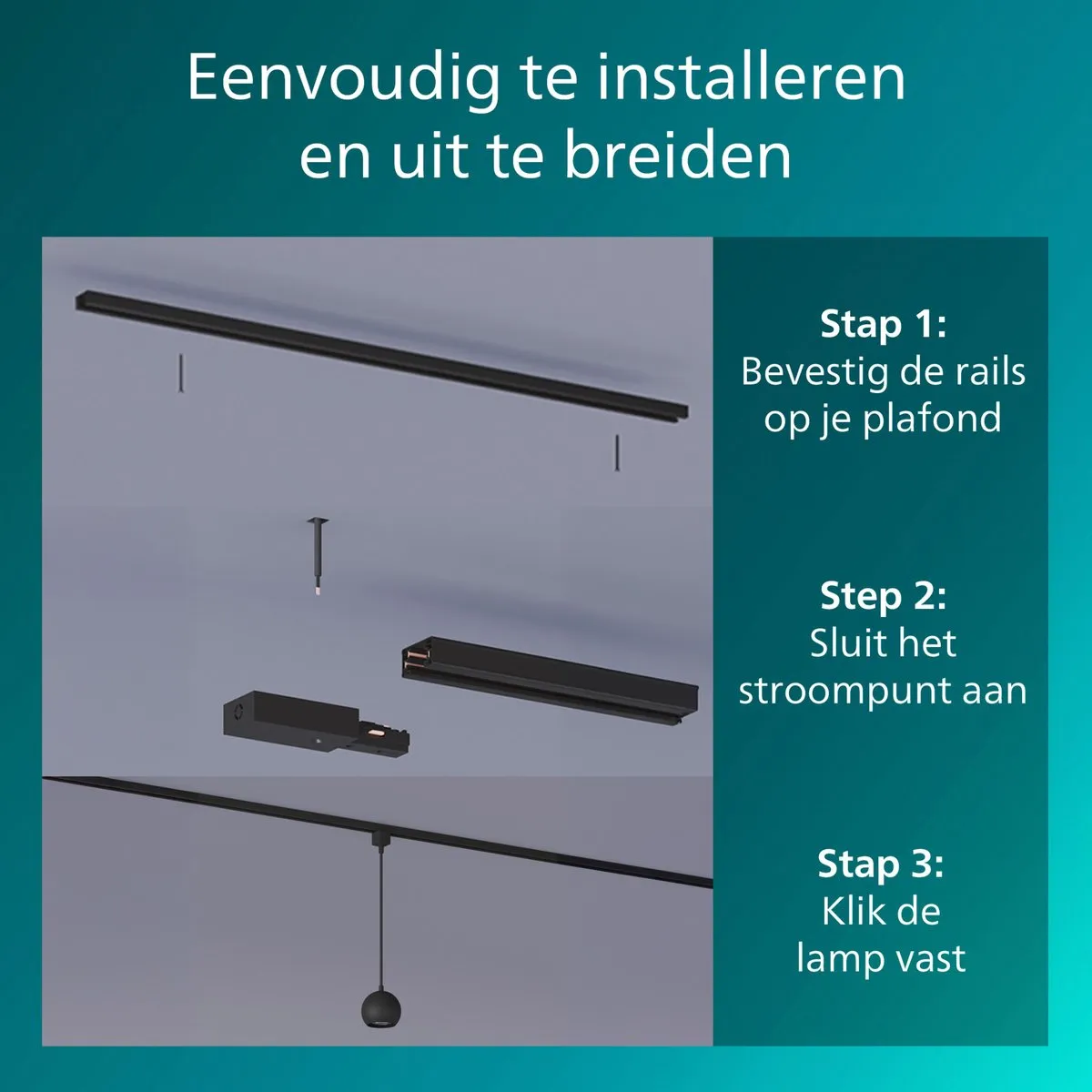Philips EasyLink X-vormige Connector - Railverlichting - Zwart