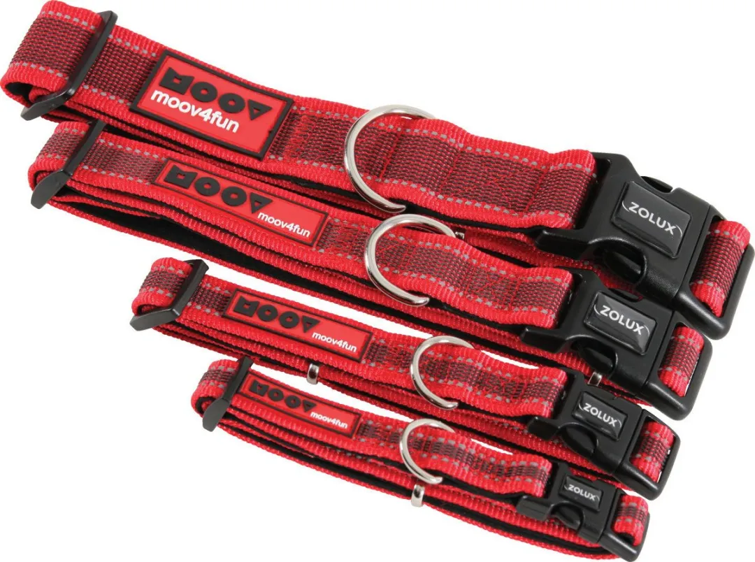 Zolux Moov Halsband - Rood - Reflecterend - 20mm - M