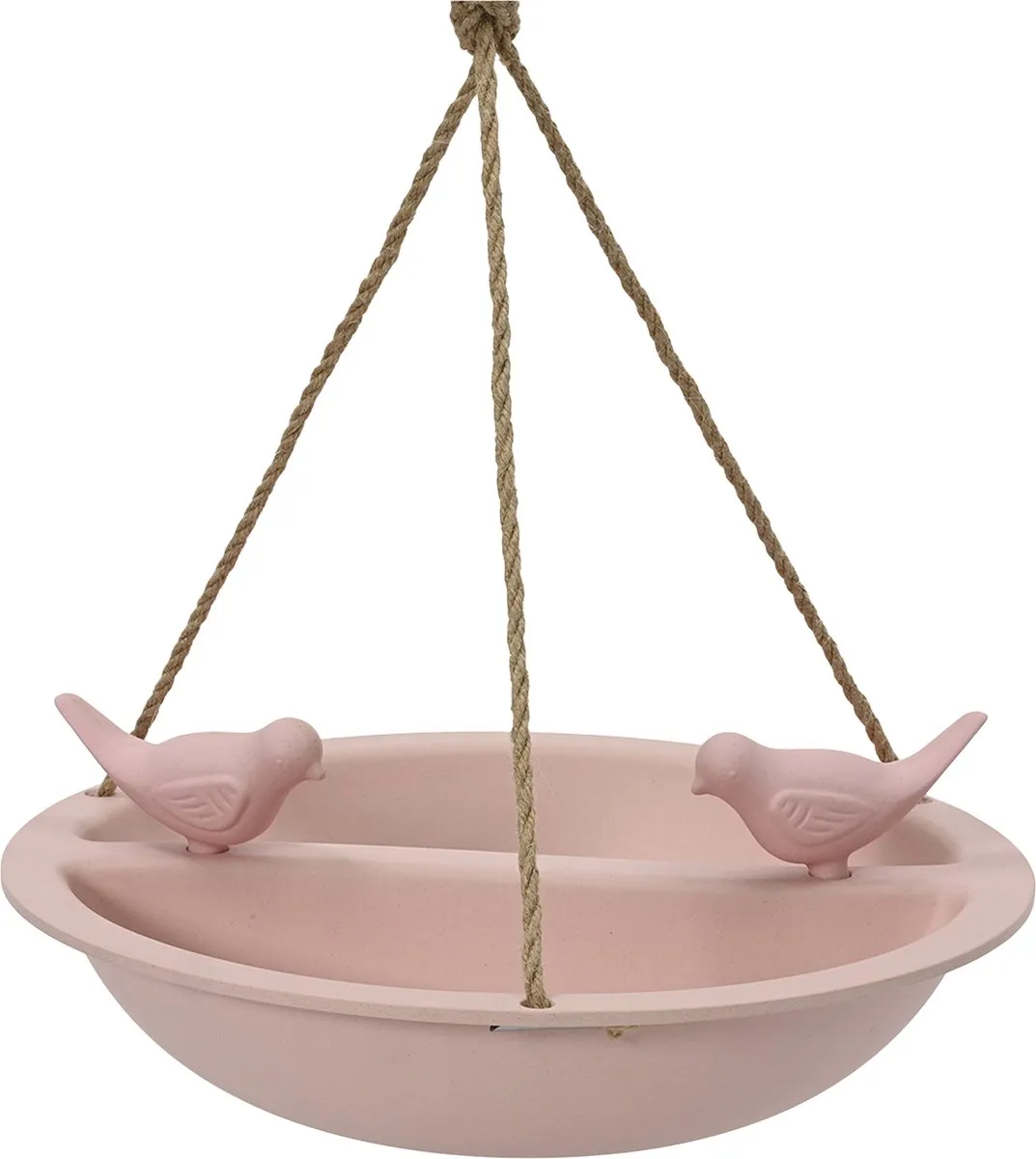 Decoris Vogelhuisje met bad/voederschaal Lichtroze