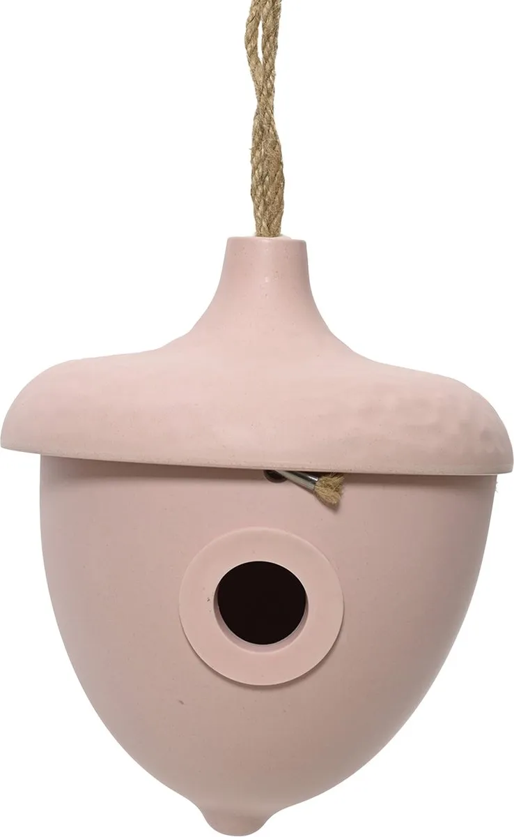 Decoris Vogelhuisje met bad/voederschaal Lichtroze