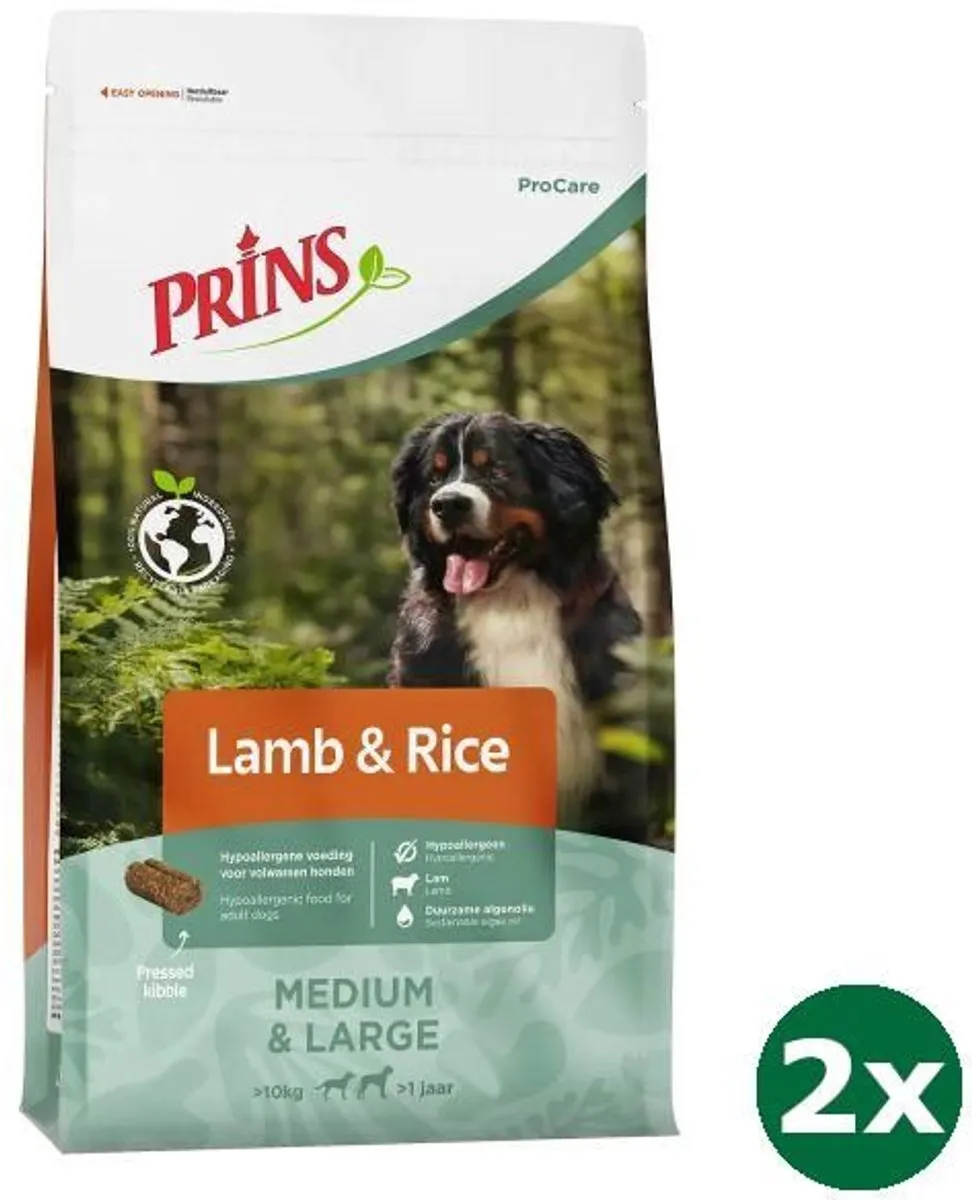 Prins ProCare Lam & Rijst Hondenvoer 2x12kg