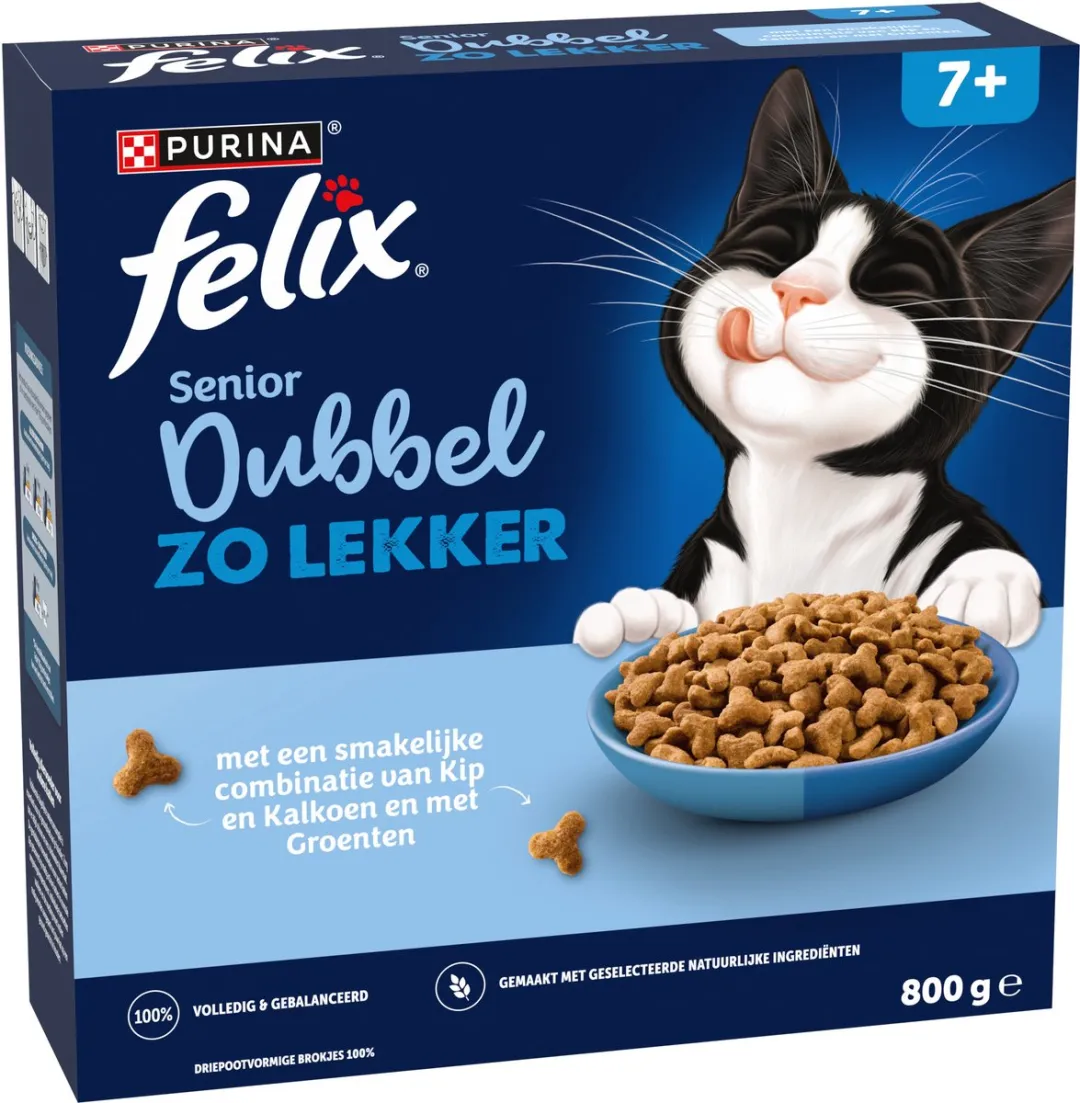 Felix Dubbel Zo Lekker Senior Kip & Kalkoen - 5x800g