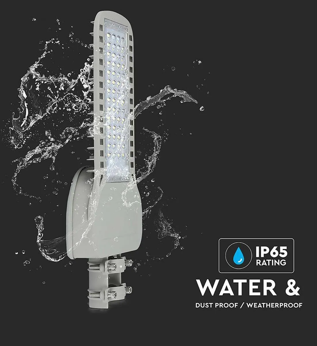 SAMSUNG - LED Straatlamp Slim - Nirano Unato - 100W - Natuurlijk Wit 4000K - Waterdicht IP65 - Mat Grijs - Aluminium