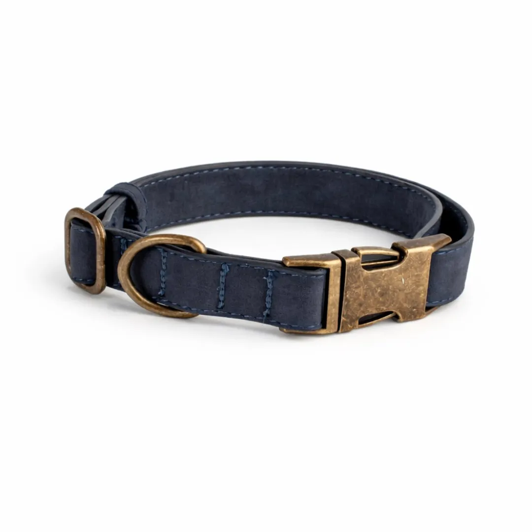 Dierboetiek Leren Halsband Blauw S