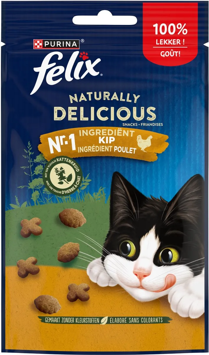 Felix Naturally Delicious Kip Kattensnack - 250g
