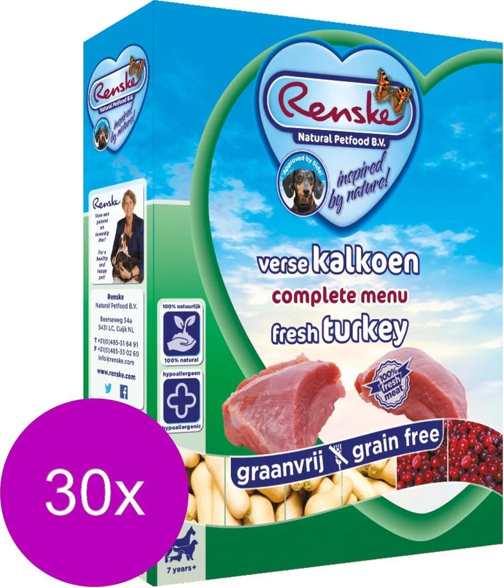 Renske Honden Natvoer Kalkoen 30x395g