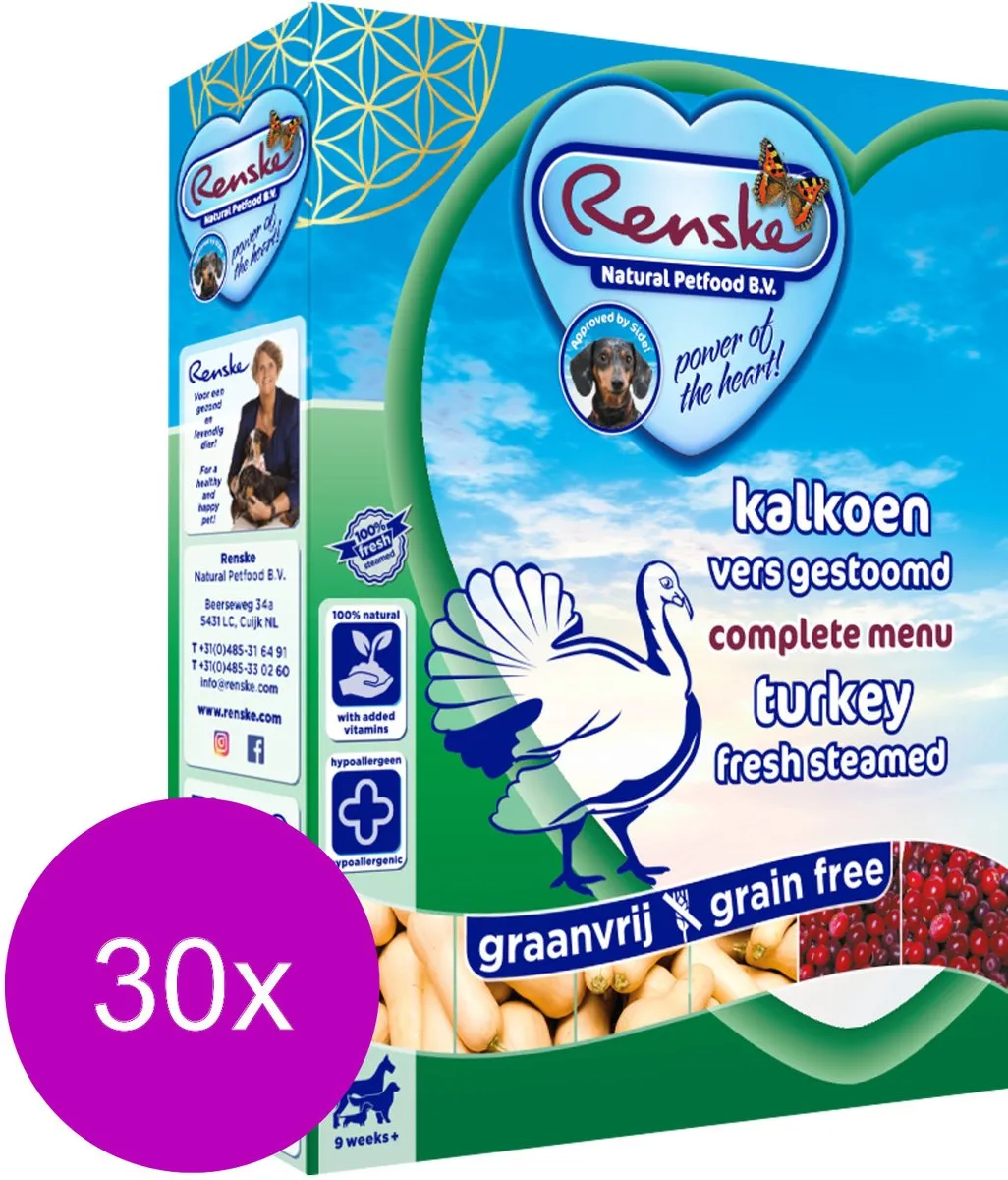 Renske Honden Natvoer Kalkoen 30x395g