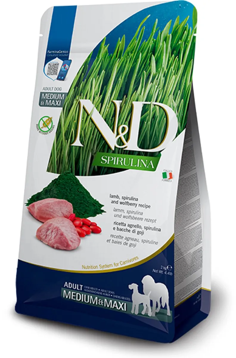 Farmina N&D Spirulina Lam Medium/Maxi Hondenvoer 2kg