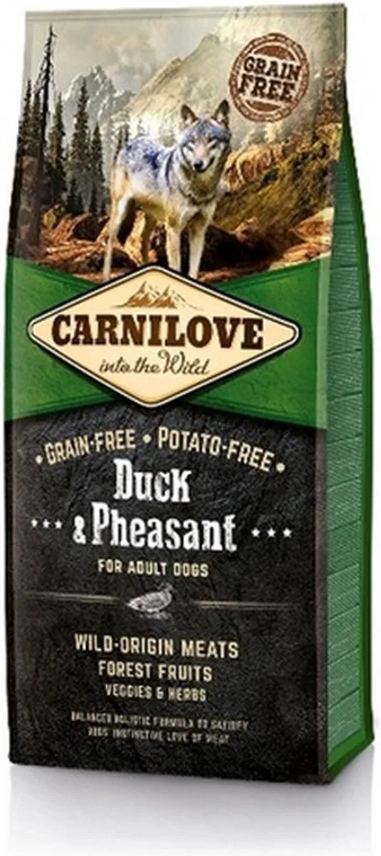 Carnilove Adult Eend & Fazant Granenvrij Hondenvoer 12kg
