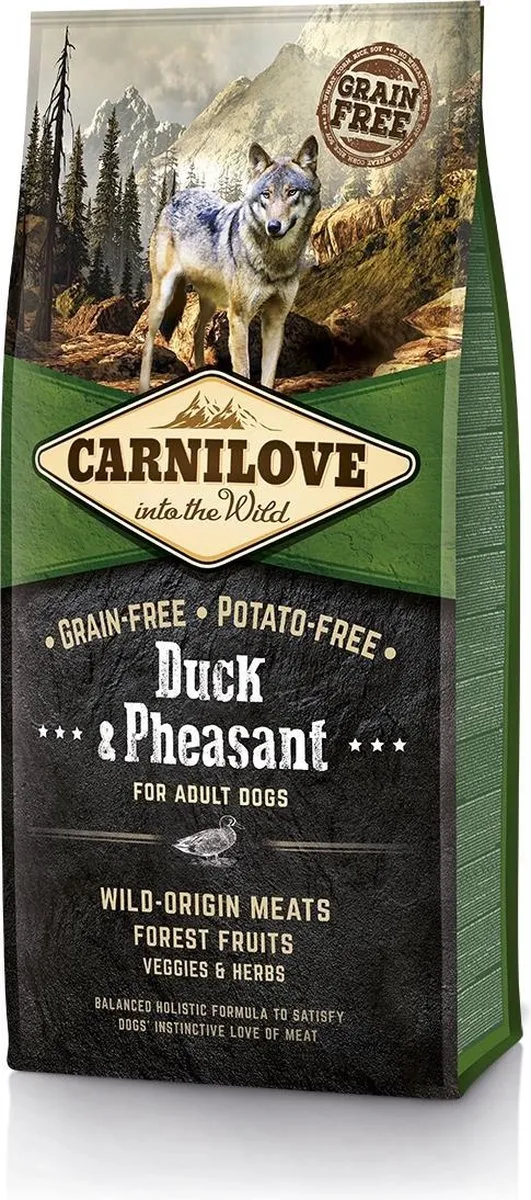 Carnilove Adult Eend & Fazant Granenvrij Hondenvoer 12kg
