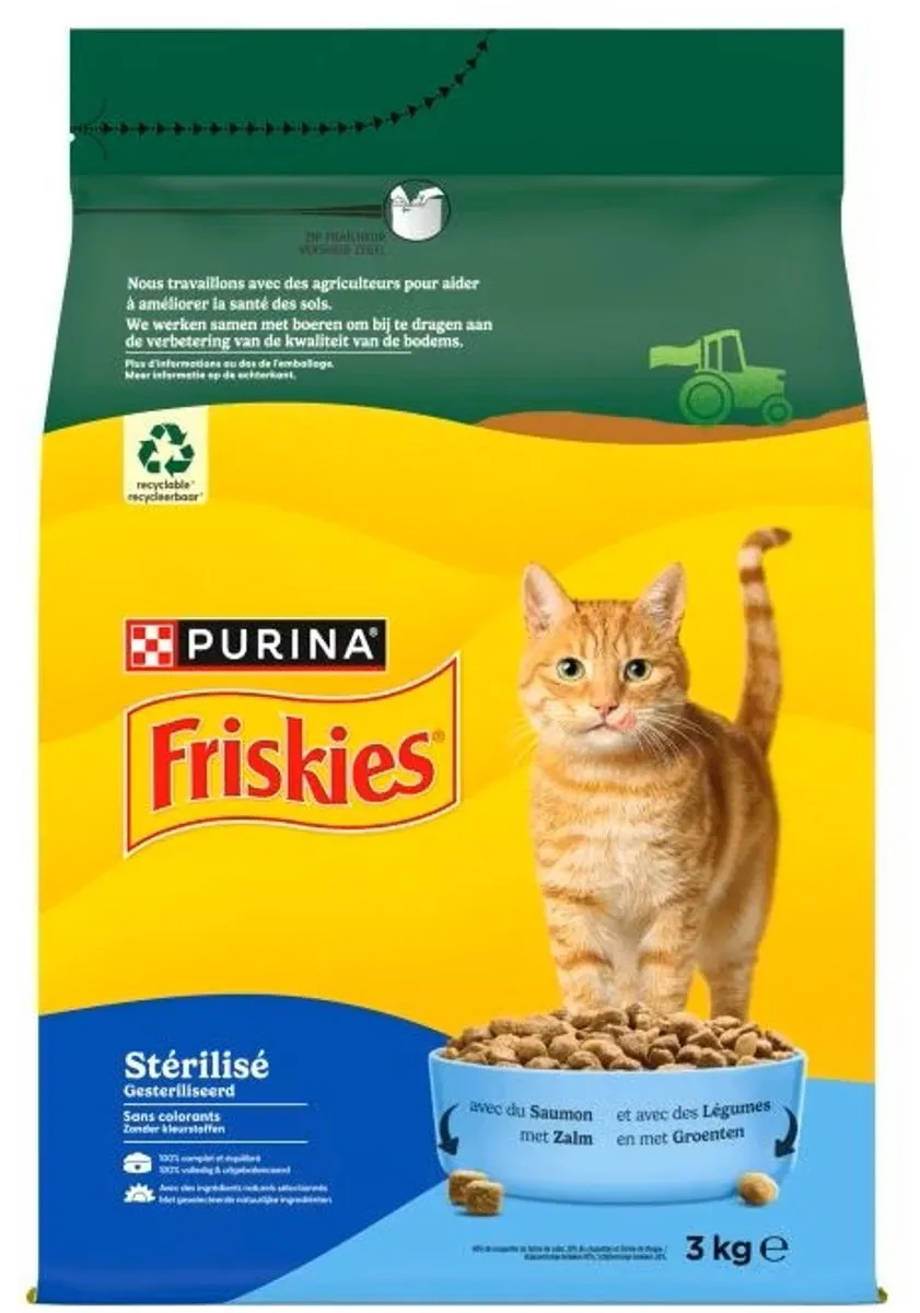 Purina Friskies Gesteriliseerd Kattenvoer Zalm & Groenten 3kg