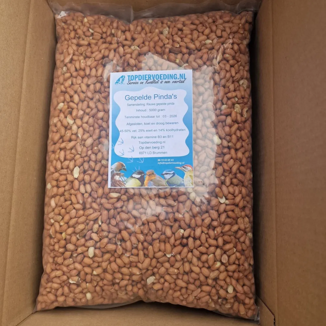 Topdiervoeding Tuinvogelvoer Gepelde Pinda's 5KG