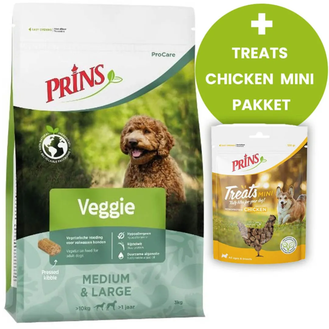 Prins ProCare Veggie Hondenvoer Treats Chicken Mini 20kg