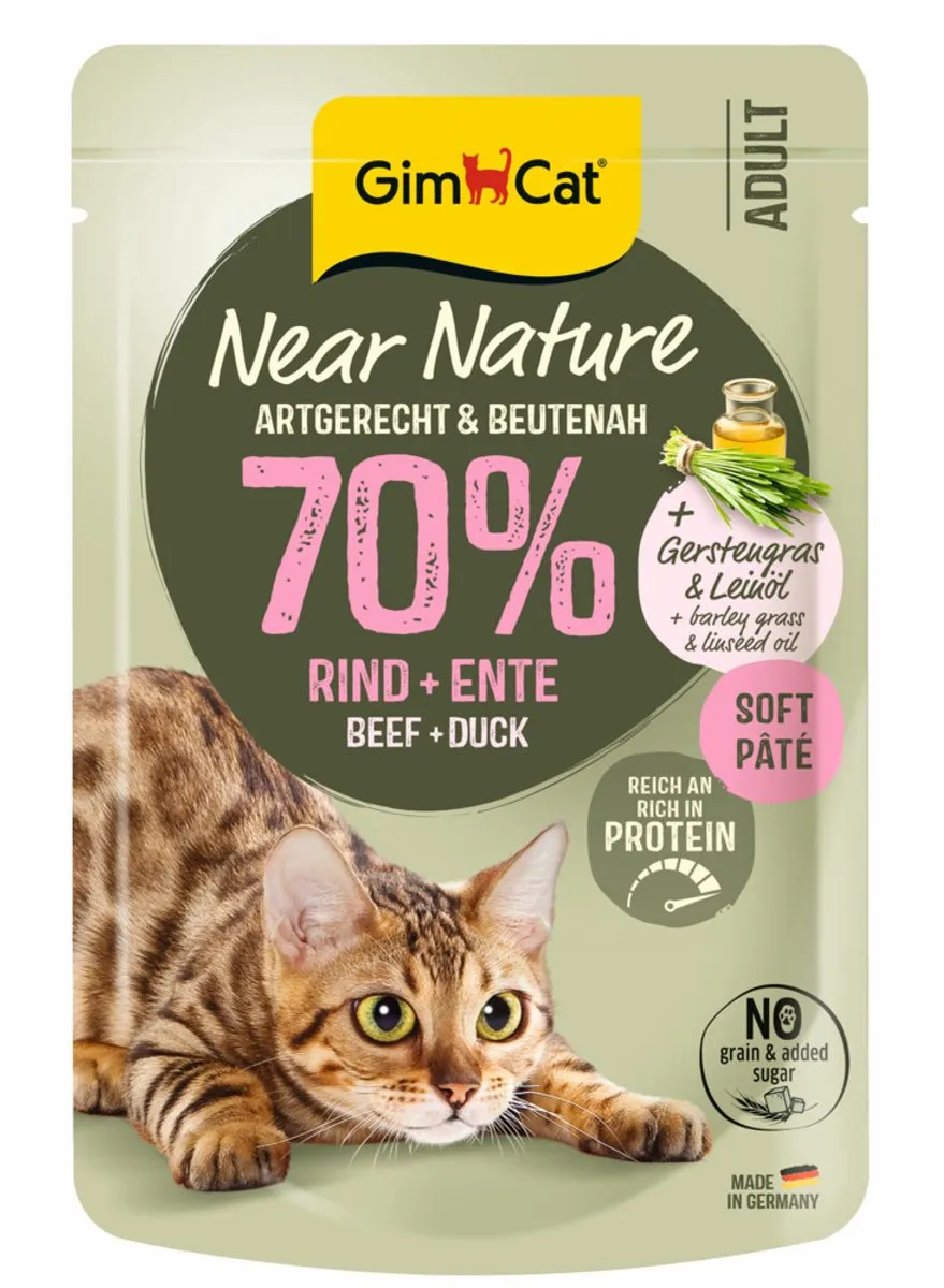 GimCat Near Nature Rund & Eend Kattenvoer - 16x85g