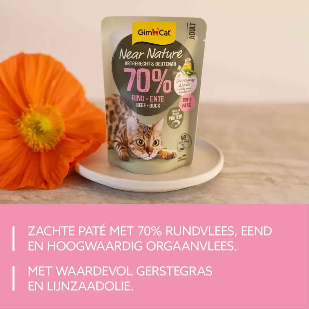 GimCat Near Nature Rund & Eend Kattenvoer - 16x85g - afbeelding 6 van 6