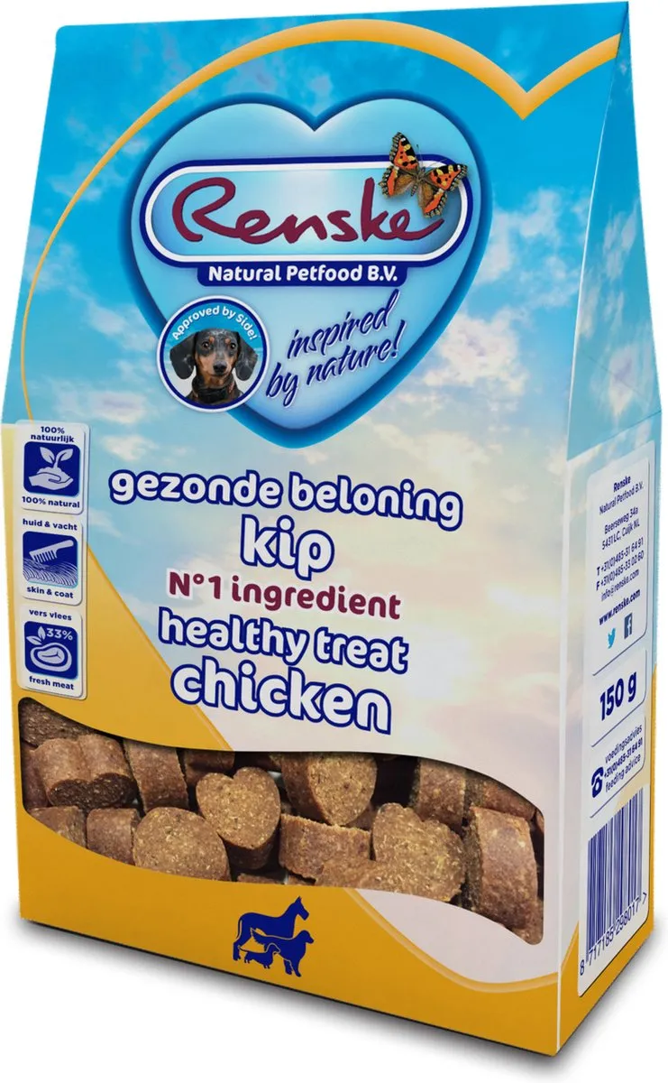 Renske Gezonde Beloning Hartjes Vis Hondensnack 150g
