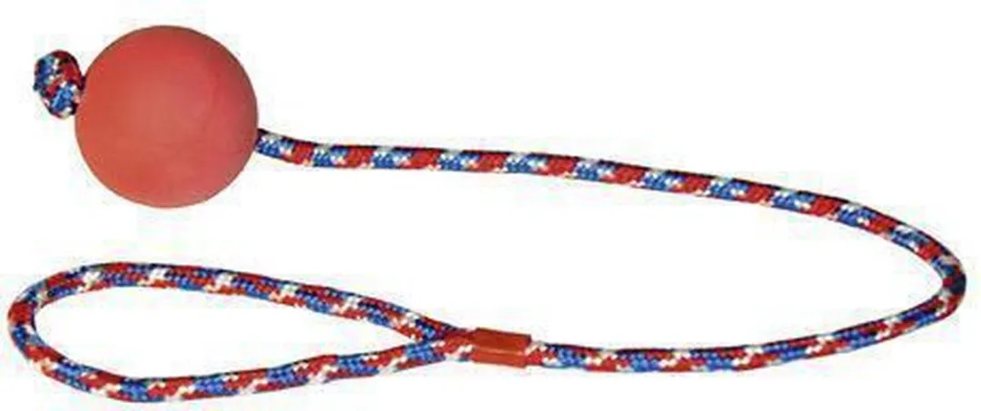 Kerbl Foam Rubber Bal 60cm - Aan touw - Rood/Geel/Zwart/Wit