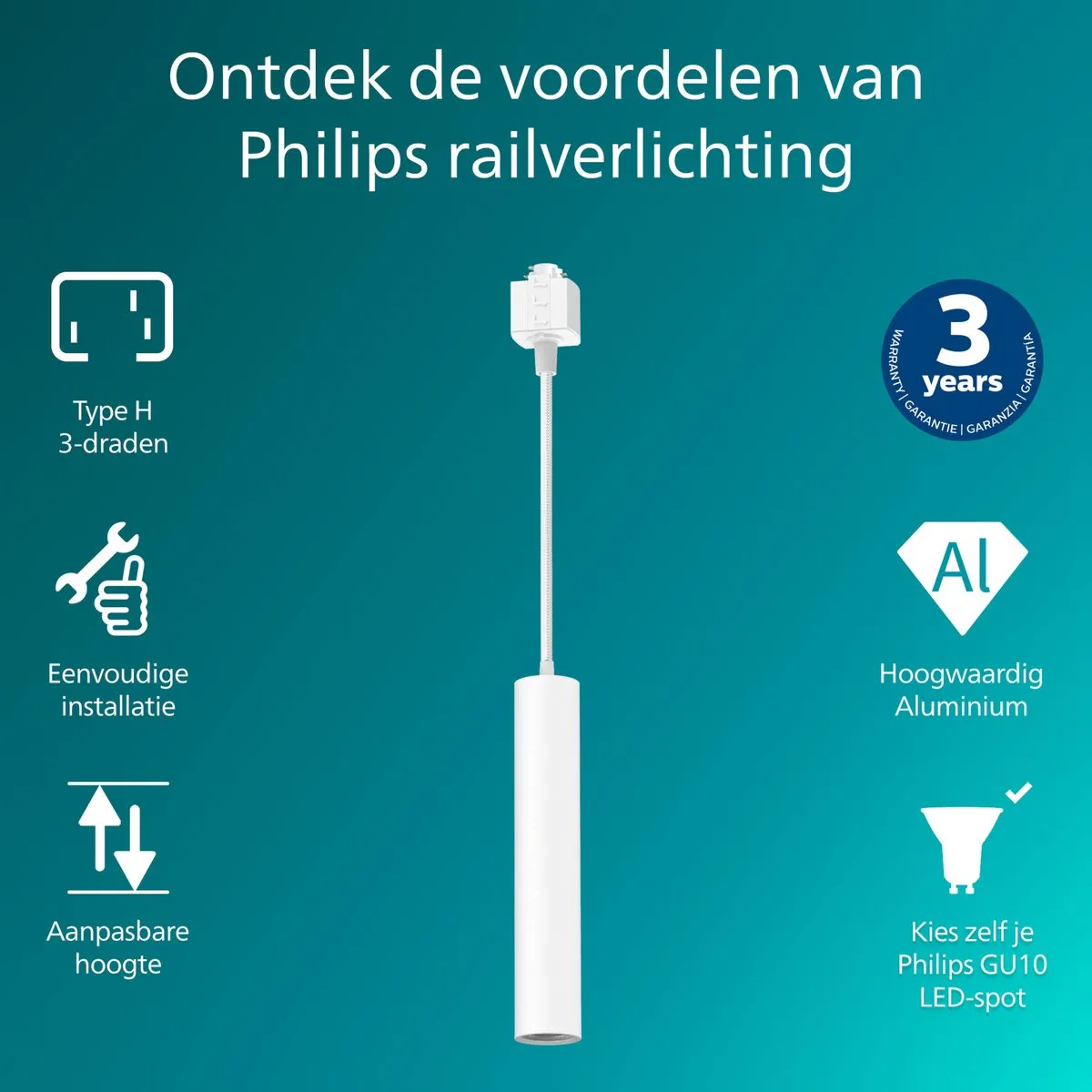 Philips EasyLink Paxie Hanglamp GU10 7W - Wit