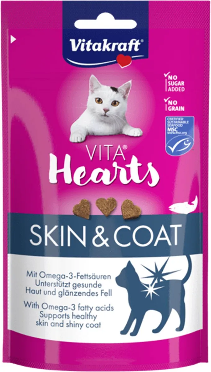 Vitakraft Vita Hearts Skin & Coat Zalm 40g