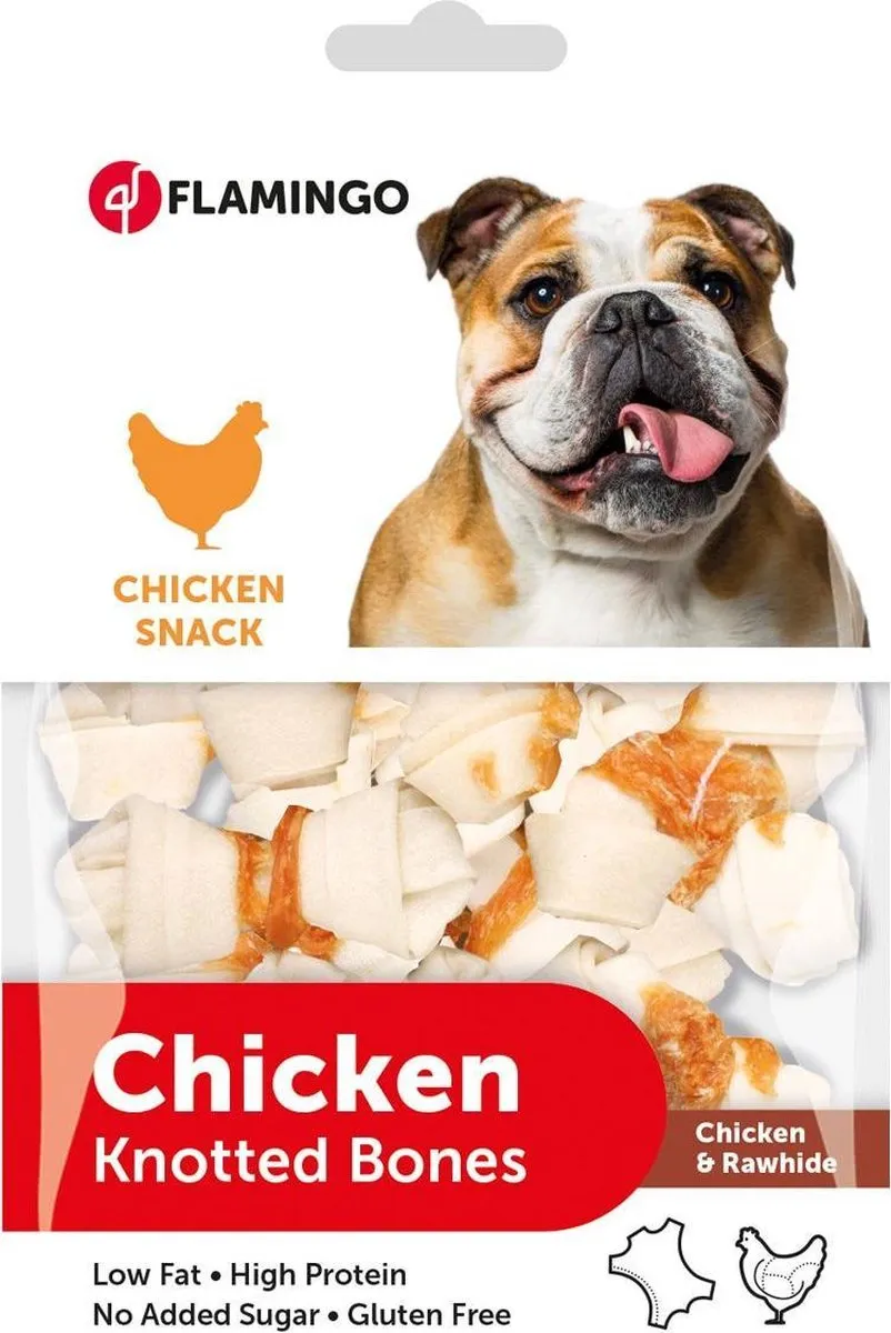 Flamingo Chick'n Knotted Bone Hondensnack 85g